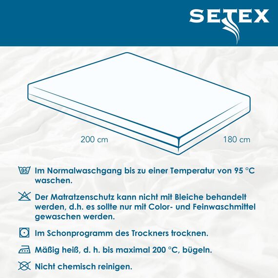 Setex 1607 180200 001 001 (SE0) Basic Molton Matratzenschutz, Größe 180 x 200 cm, Ecru
