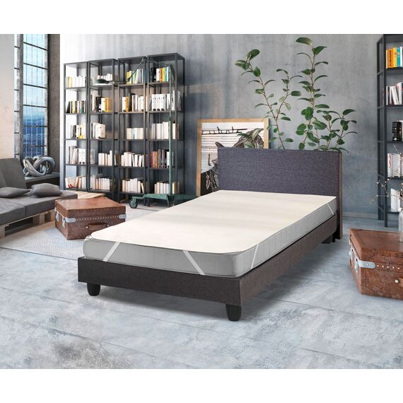 SETEX – Molton Matratzenschoner 200 x 220 cm naturfarben – Matratzenauflage für Bettmatratzen 15-22cm Höhe – Matratzenschutz Fixspannauflage mit Eckgummis – Standard 100 by Oeko-TEX