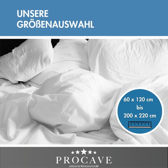 PROCAVE Micro-Comfort Matratzen-Bett-Schoner weiß 80x190 cm mit Spannumrandung | Höhe bis 30cm | Auch für Boxspring-Betten und Wasser-Betten geeignet | Microfaser | 100% Polyester | Matratzen-Auflage