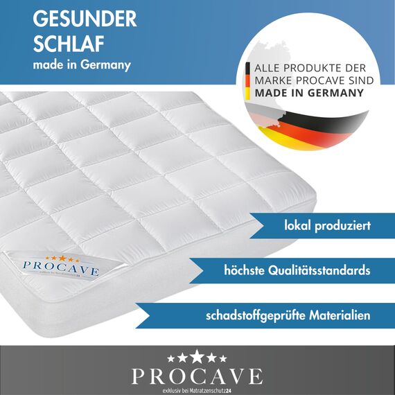 PROCAVE Micro-Comfort Matratzen-Bett-Schoner weiß 60x190 cm mit Spannumrandung | Höhe bis 30cm | Auch für Boxspring-Betten und Wasser-Betten geeignet | Microfaser | 100% Polyester | Matratzen-Auflage