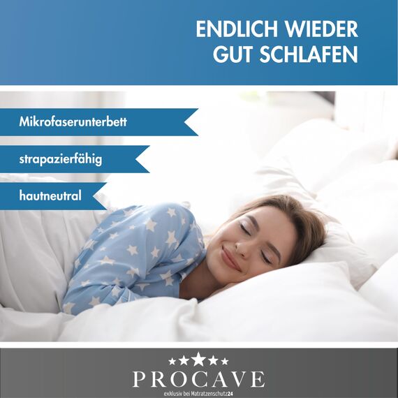 PROCAVE Micro-Comfort Matratzen-Bett-Schoner weiß 140x190 cm mit Spannumrandung | Höhe bis 30cm | Auch für Boxspring-Betten und Wasser-Betten geeignet | Microfaser | 100% Polyester | Matratzen-Auflage