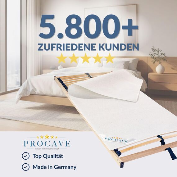PROCAVE | Hochwertiger Filzschoner für Lattenrost | Schützende Matratzenunterlage 180x220 cm | Atmungsaktiver Matratzenschoner aus Nadelfilz | Made in Germany