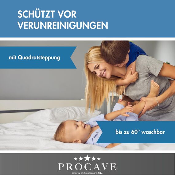 PROCAVE Micro-Comfort Matratzen-Bett-Schoner weiß 200x220 cm mit Spannumrandung | Höhe bis 30cm | Auch für Boxspring-Betten und Wasser-Betten geeignet | Microfaser | 100% Polyester | Matratzen-Auflage