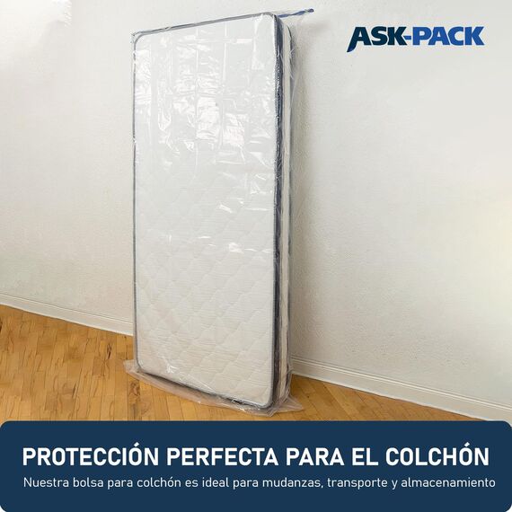 ASK Pack 2 Matratzenschutzhüllen mit Anker-Reißverschluss - Größen von XS bis XXL, Wasserdicht, Reißfest, Ultra Starkes Material 120 Mikron - Ideal für Umzug, Lagerung und Transport - 100x200 cm