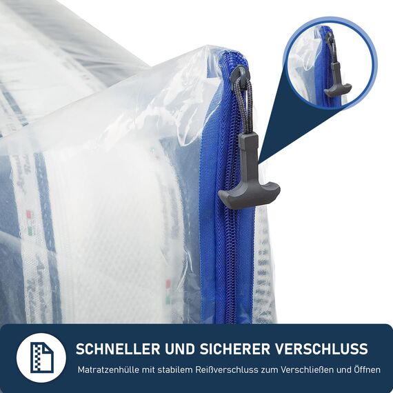ASK Pack Matratzenschutzhüllen mit Anker-Reißverschluss - Größen von XS bis XXL, Wasserdicht, Reißfest, Ultra Starkes Material bis zu 120 mikron - Ideal für Umzug, Lagerung und Transport - 100x200 cm