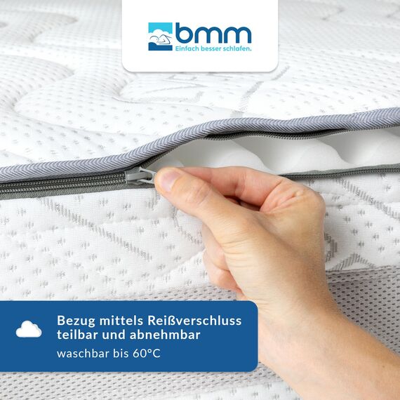 BMM Matratze 160x190cm Komfort 23 H2 medium/Kaltschaummatratze Öko-Tex Zertifiziert/ergonomische 7 Zonen Matratze Höhe 23cm / Matratzen Deutsche Produktentwicklung