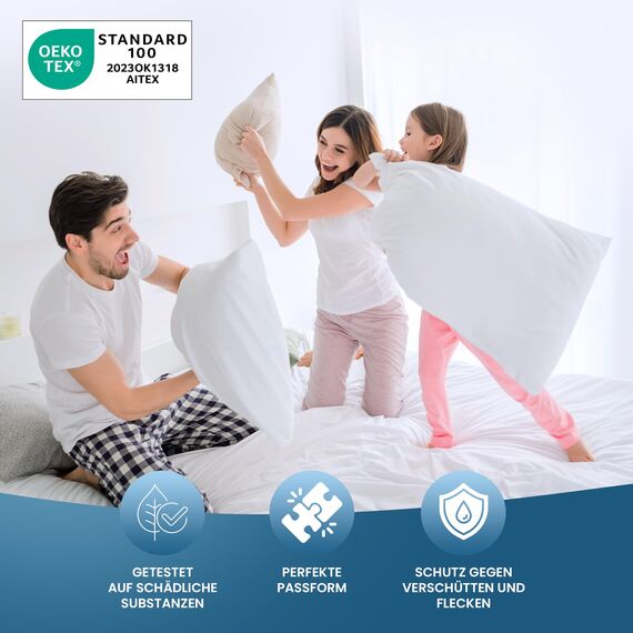 Utopia Bedding Matratzenschoner 120 x 200 cm Wasserdicht, Mit Elastisch Eckbändern, Oeko-TEX Zertifiziert Matratzenauflage Atmungsaktive, Matratzenschutz Weiß