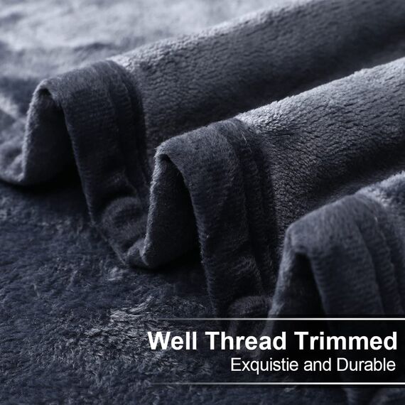 EASELAND Weiche King-Size-Decke für den Winter, warm, Mikroplüsch, leicht, Thermo-Fleece-Decken für Couch, Bett, Sofa, 228 x 274 cm, Dunkelgrau