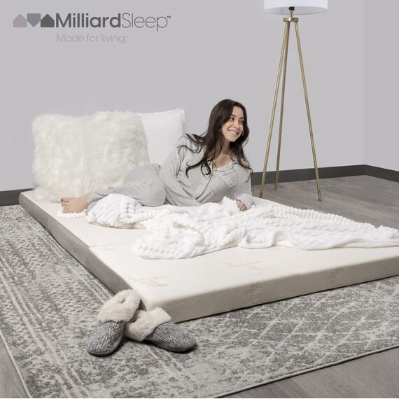Milliard Klappmatratze 90x190 – 1-Personen-Matratze mit Memory-Schaum – Klappmatratze Anti-Milben – Reisematratze, Camping – Abnehmbarer und Waschbarer Bezug (Einzel Matelas, 90 x 190 x 10 cm)