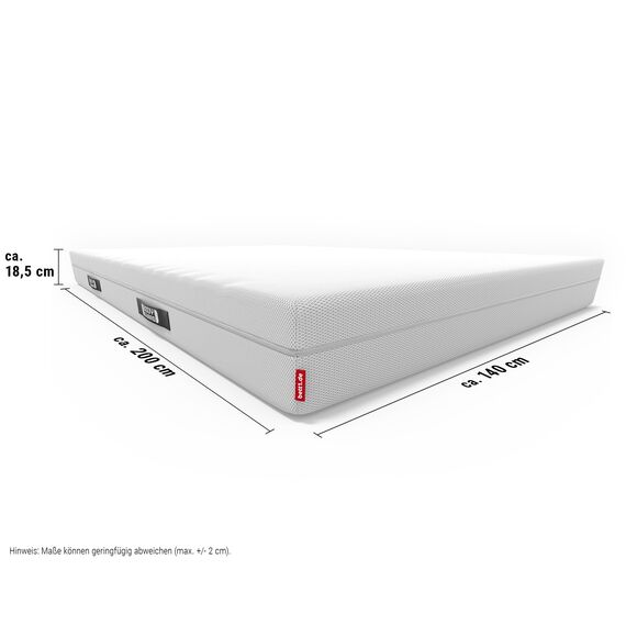 bett1 BODYGUARD Anti-Kartell-Matratze 140x200. Deutschlands meistgekaufte Matratze (2in1 Liegehärten, Mittelfest & Fester, Bezug 60°C waschbar, Oeko-TEX 100, Ergonomiemodule, QXSchaum)