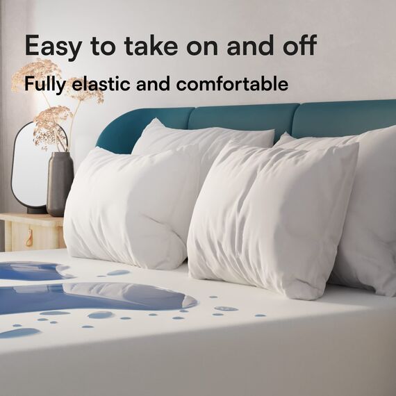 Niagara Sleep Solution Queen wasserdichte Matratzenauflagen-Schutzhülle, Tiefe Tasche, 60 x 80, atmungsaktiv, geräuschlos, 8–20 Zoll, Bett, glattes Jersey, Matratzenauflagen-Abdeckung