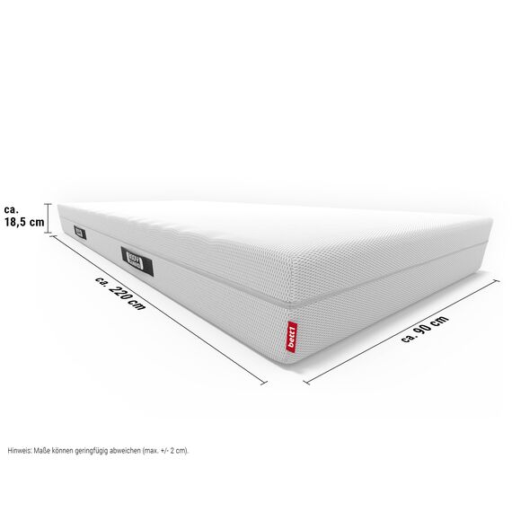 bett1 BODYGUARD Anti-Kartell-Matratze Weich 90x220 (2in1 Liegehärten Weich & Fester, Bezug 60°C waschbar, Oeko-TEX 100, Ergonomiemodule, QXSchaum)