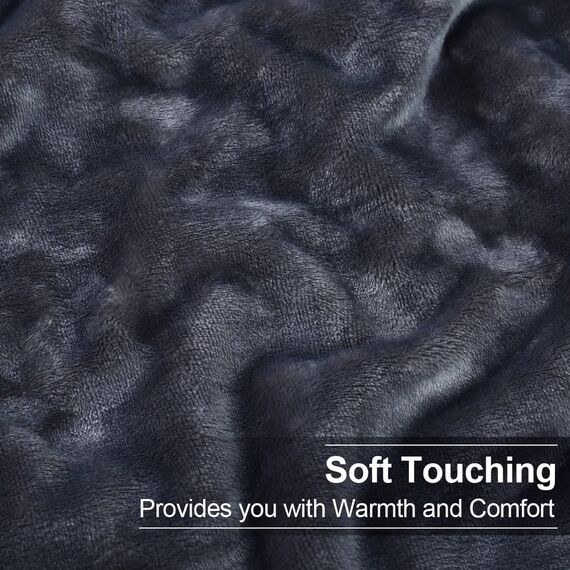 EASELAND Weiche King-Size-Decke für den Winter, warm, Mikroplüsch, leicht, Thermo-Fleece-Decken für Couch, Bett, Sofa, 228 x 274 cm, Dunkelgrau