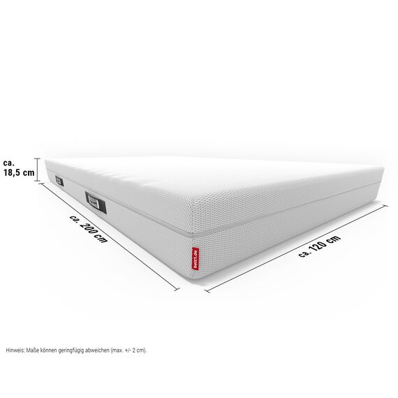 bett1 BODYGUARD Anti-Kartell-Matratze Weich 120x200 (2in1 Liegehärten Weich & Fester, Bezug 60°C waschbar, Oeko-TEX 100, Ergonomiemodule, QXSchaum)