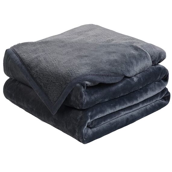 Extra Weich Luxus Microplüsch Bett, Decken/Super warm Fleece Sofa Decke, Fleece, grau, Queen(90x90 Inch)