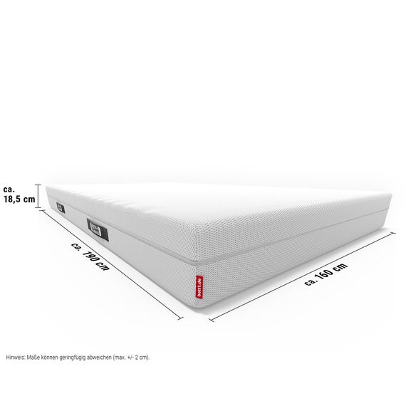 bett1 | BODYGUARD® Anti-Kartell-Matratze 160x190. Deutschlands meistgekaufte Matratze (mittelfest, 2in1 Liegehärten mittel/fester, Bezug waschbar bis 60 Grad, Oeko-TEX® 100, Ergonomiemodule, QXSchaum)