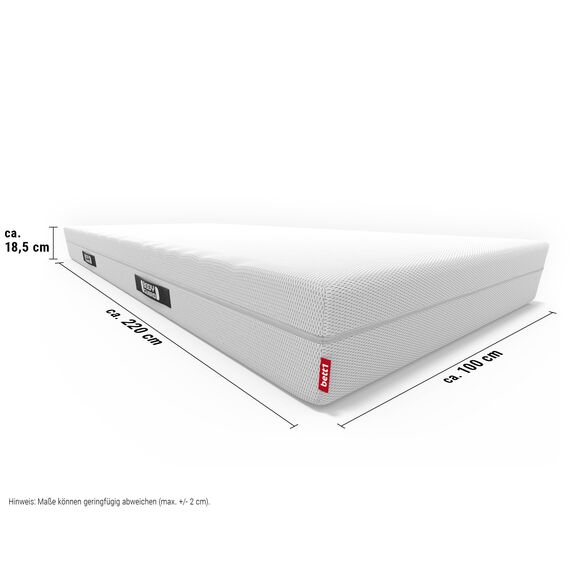 bett1 BODYGUARD Anti-Kartell-Matratze Weich 100x220 (2in1 Liegehärten Weich & Fester, Bezug 60°C waschbar, Oeko-TEX 100, Ergonomiemodule, QXSchaum)