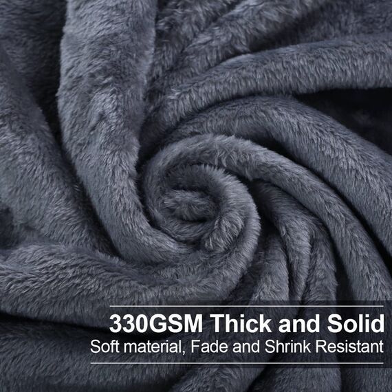 Extra Weich Luxus Microplüsch Bett, Decken/Super warm Fleece Sofa Decke, Fleece, grau, Queen(90x90 Inch)