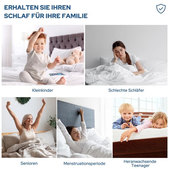 BEDLORE Matratzenschoner 135 x 190 cm, wasserdichte Matratzenauflage, geräuschloser Matratzenbezug mit tiefer Tasche – weich, atmungsaktiv und komfortabel (Weiß)