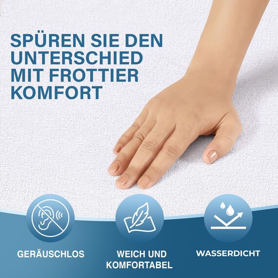 Utopia Bedding Matratzenschoner 180 x 200 cm (2er Pack) Wasserdicht, Mit Elastisch Eckbändern, Oeko-TEX Zertifiziert Matratzenauflage Atmungsaktive, Matratzenschutz Weiß