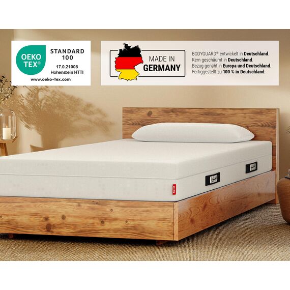 bett1 BODYGUARD Anti-Kartell-Matratze Weich 90x190 (2in1 Liegehärten Weich & Fester, Bezug 60°C waschbar, Oeko-TEX 100, Ergonomiemodule, QXSchaum)