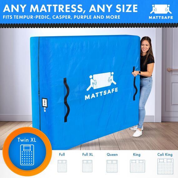 Nordic Elk Matratzentaschen für Umzug und Aufbewahrung (Twin XL-Größe) – Matratzenbezug zum Umzug – strapazierfähig, 8 Griffe und starker Reißverschluss – Matratzen-Aufbewahrungstasche – Umzugsbedarf