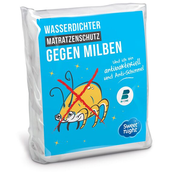 SWEET NIGHT - Matratzenschoner 135x200 cm | Wasserdichte und Anti-Staubmilben-Matratzenauflage | 100 % Baumwollvlies | Leise und atmungsaktiv
