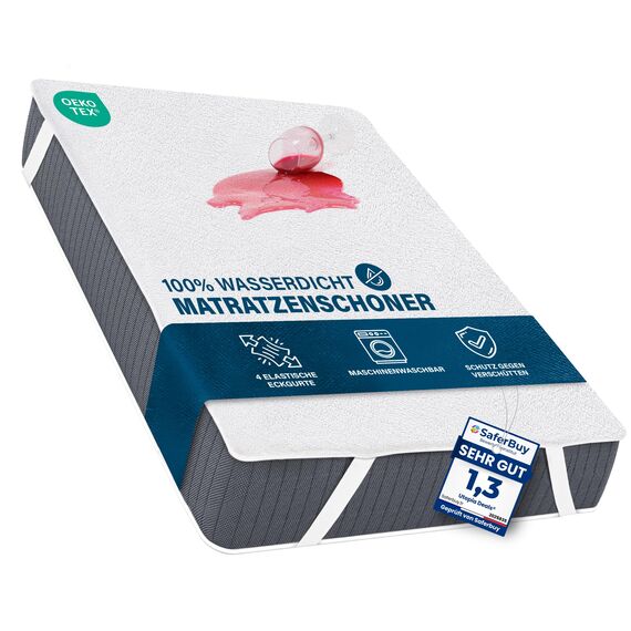 Utopia Bedding Matratzenschoner 120 x 190 cm Wasserdicht, Mit Elastisch Eckbändern, Oeko-TEX Zertifiziert Matratzenauflage Atmungsaktive, Matratzenschutz Weiß