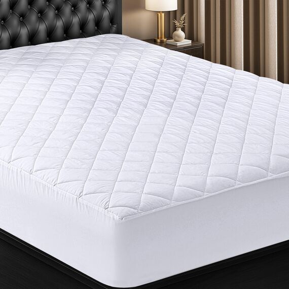 Utopia Bedding Gesteppte Matratzenauflage (großes Einzelbett), Matratzenbezug dehnbar bis 40,6 cm Höhe