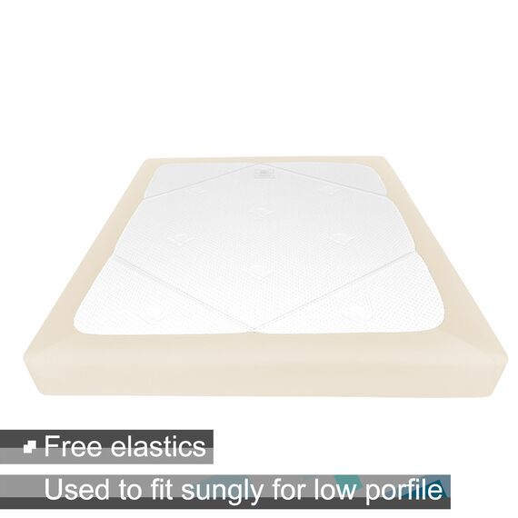 Alyvia Spring Boxspringbezug, Full/Full XL, Beige, Mikrofaser und Spandex, Bettrock