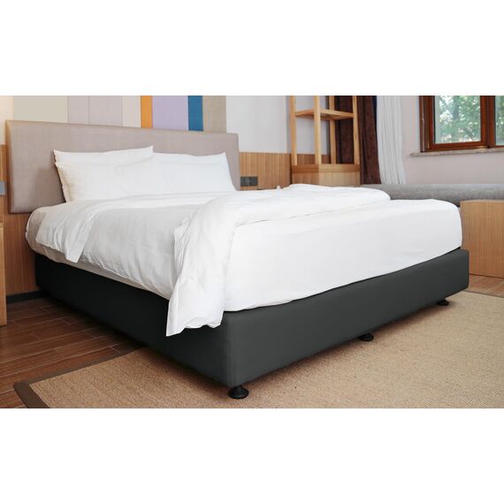 Boxspringbezug, Queen-Size-Größe, Jersey-Strick und dehnbar, 4 Seiten, Alternative für Bettrock – Queen/Cal Queen, Grau