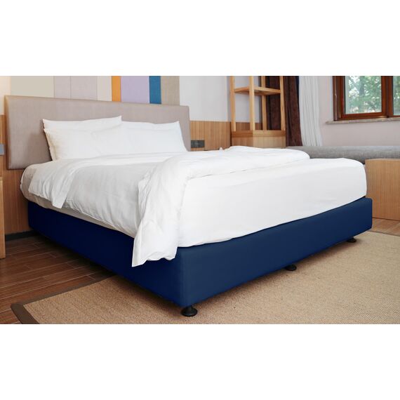 Boxspringbettbezug, 4-Wege-Stretch-Jersey-Strick-Bettbezug, für Hotel und Zuhause, Queen-Größe, Marineblau