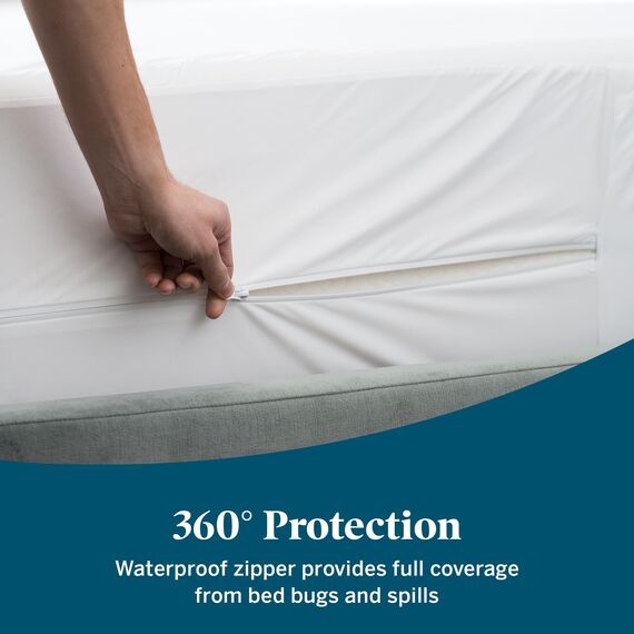 Lucid Matratzenschoner – komplett umhüllt Matratze für wasserfest, allergenfest, Bettwanzenschutz, 15 Jahre Garantie, Textil, King Pillow Protector Set (2)