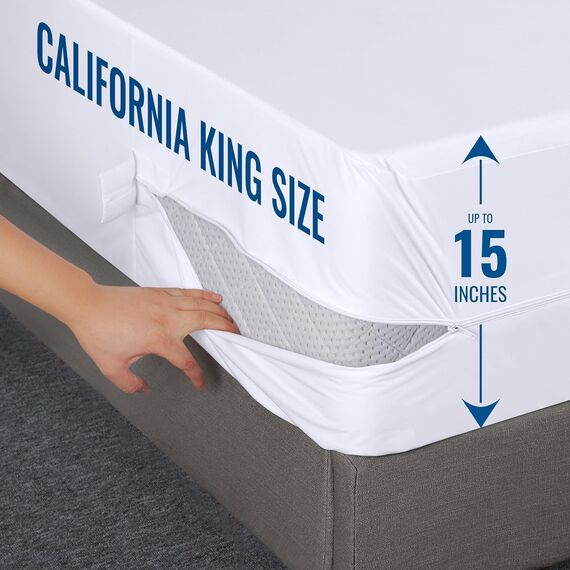 Utopia Bedding Zippered Mattress Encasement - Waterproof Mattress Protector (California King)