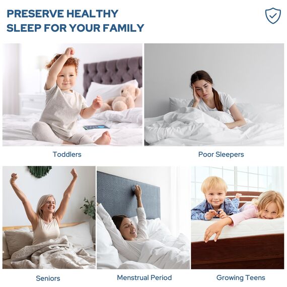 BEDLORE Matratzenschoner 140 x 200 cm, wasserdichte Matratzenauflage, geräuschloser Matratzenbezug mit tiefer Tasche – weich, atmungsaktiv und komfortabel (Weiß)