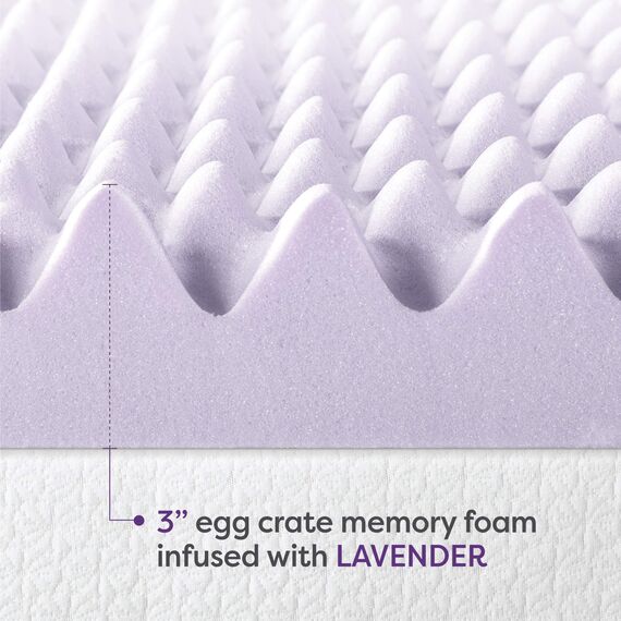 Best Price Mattress 7,6 cm Matratzenauflage aus Memory-Schaum mit beruhigendem Lavendel-Aufguss, CertiPUR-US-Zertifiziert, Twin