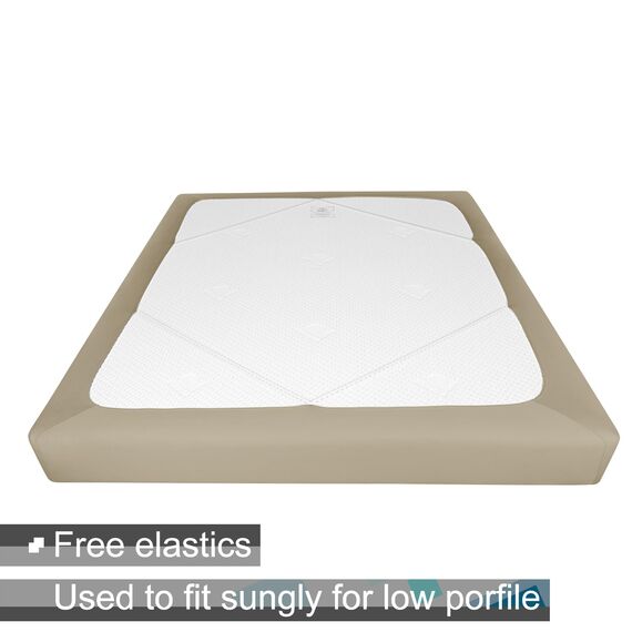 Alyvia Spring Boxspring-Abdeckung, Jersey-Strick dehnbarer Rundumbezug für alle Vier Seiten, Bettrock für Hotel und Zuhause, Einzelbett/Einzelbett XL, Taupe