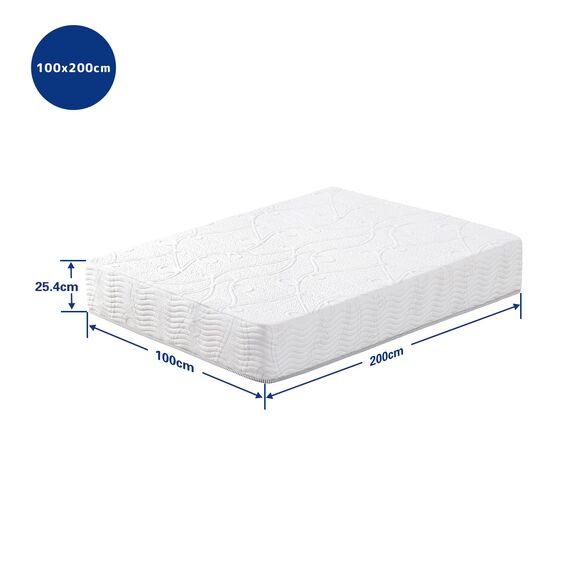 Olee sleep 25cm Hybridschaum-Matratze / Kaltgelschaum / Federkernmatratze / Taschenfederkernmatratze / Öko-Tex / CertiPUR-US / Komfortable Matratze / Rollmatratze / 3-lagig / 100 x 200cm / Weiß