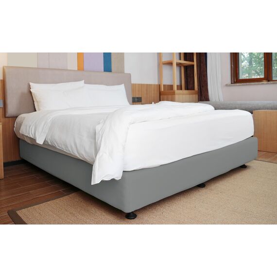 Alyvia Spring Boxspring-Abdeckung, Jersey-Strick dehnbarer Rundumbezug für alle vier Seiten, Bettrock für Hotel und Zuhause, Einzelbett/Einzelbett XL, Hellgrau