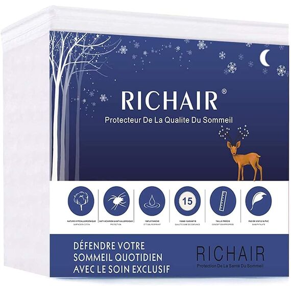 RICHAIR Wasserdichter Matratzenschoner 200x200cm weiß, matratze Topper Spannbettlaken Matratzenauflage Atmungsaktiv nässeschutz Matratzenschutz Spannbetttuch Baby Bett Topper matratzenbezug