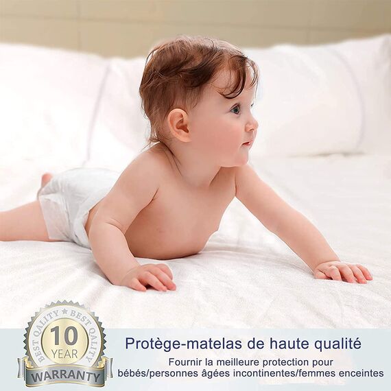 RICHAIR Wasserdichter Matratzenschoner 120x190cm weiß, matratze Topper Spannbettlaken Matratzenauflage Atmungsaktiv nässeschutz Matratzenschutz Spannbetttuch Baby Bett Topper matratzenbezug