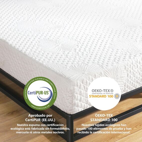 Olee sleep 25cm Memory Foam Matratze / Kaltgelschaum / Öko-Tex / CertiPUR-US / Komfortable Matratze / Rollmatratze / 3 Schichten / 100 x 200cm / Twin XL / Blau