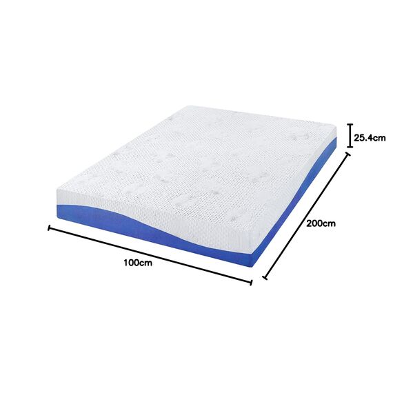 Olee sleep 25cm Memory Foam Matratze / Kaltgelschaum / Öko-Tex / CertiPUR-US / Komfortable Matratze / Rollmatratze / 3 Schichten / 100 x 200cm / Twin XL / Blau