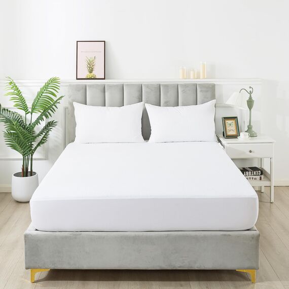 RICHAIR Wasserdichter Matratzenschoner 90x(190) 200cm weiß, matratze Topper Spannbettlaken Matratzenauflage Atmungsaktiv nässeschutz Matratzenschutz Spannbetttuch Baby Bett Topper matratzenbezug
