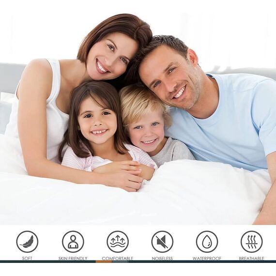 Utopia Bedding Matratzenschoner mit Reißverschluss, 100% wasserdicht, gegen Bettwanzen und Milben, saugfähiger sechsseitiger Matratzenbezug