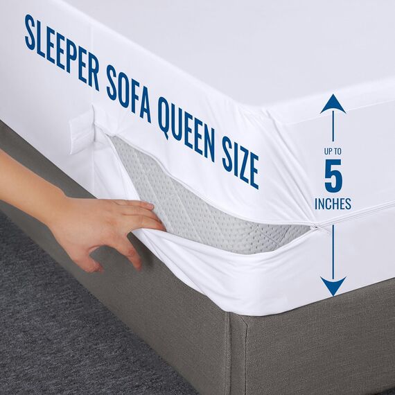 Utopia Bedding Matratzenschoner mit Reißverschluss, 100% wasserdicht, gegen Bettwanzen und Milben, saugfähiger sechsseitiger Matratzenbezug