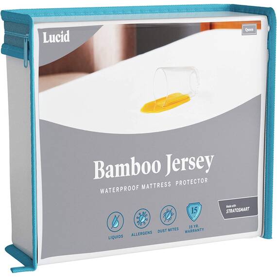 LUCID Matratzenschoner Premium Rayon aus Bambus Jersey – Ultraweich – Wasserdicht – Geräuscharm, 120 x 200 cm