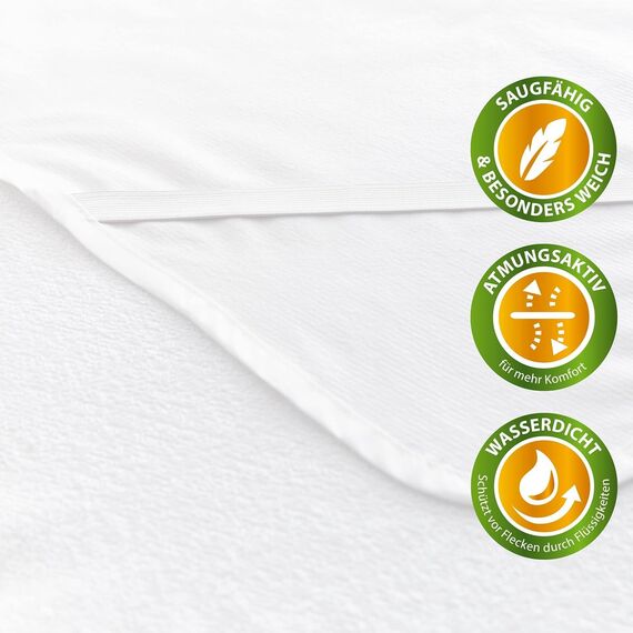 Lumaland Wasserundurchlässige Matratzenauflage Kopfkissenschoner 100 cm x 200 cm | Matratzenschoner aus 100% Baumwolle | 100% Flüssigkeiten undurchlässig | Atmungsaktiv [Matratzenschutz]