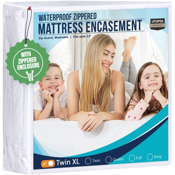 Utopia Bedding Matratzenbezug mit Reißverschluss – Wasserdichter Matratzenschoner (Twin XL)