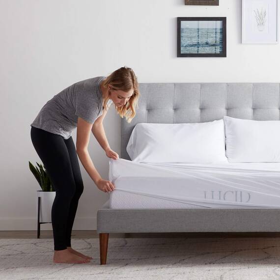 LUCID Premium Viskose aus Bambus-Jersey-Matratzenschoner — ultraweich — wasserdicht — voll